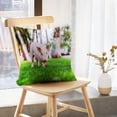 thumbnail image 5 of LALILO Throw Pillow Covers Small Cute Walking Grass Pig Piglet Cushion Cover 18" x 18", 4253 Pack, 5 of 6