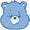 Grumpy Bear/Blue, variant on Care Bears Women's Grumpy Bear 3D Plush Head Slippers, 1-Pack, Sizes XS/S, M/L, L/XL
