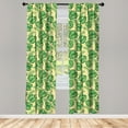 thumbnail image 2 of Ambesonne Exotic 4-Panel Curtains, Tropical Monstera, 56"x84", Fern Green Mustard, 2 of 4
