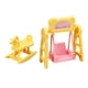 thumbnail image 2 of Columpio y caballo balancín de juguete a escala 1/12, minijuego de juegos, accesorio para fotos amarillo, 2 of 9