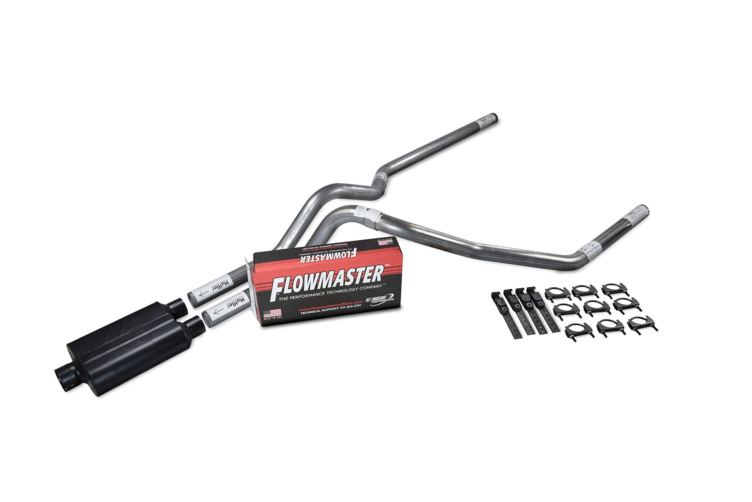 Chevy GMC 1500 8895 2.5" Stainless Dual Exhaust Kit Flowmaster Super