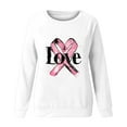 thumbnail image 5 of WREESH Women's Love Letter Pink Ribbon Graphic Sweatshirt Lightweight Breast Cancer Awareness Shirts Long Sleeve Pullover Tops White, 5 of 5