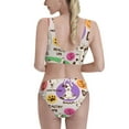 thumbnail image 3 of Daiia Dog Doing Yoga printed 2 piece Swimsuit Bikinis for Women High Waisted Racerback Bathing Suits Summer Tummy Control Scoop Neck Swimwear-Medium, 3 of 8