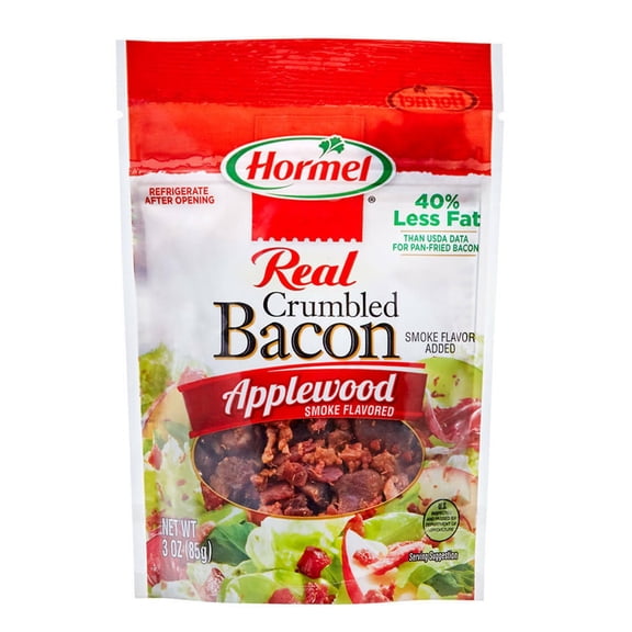 HORMEL Real Crumbled Bacon Topping, Applewood Smoke Flavored, Shelf Stable, 3 oz Plastic Bag