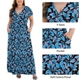 thumbnail image 5 of Aiyino Women Plus Size V Neck Long Sleeve Casual Evening Dress, Comfortable Elegant Party Maxi Dress，Flowers Bloom 3XL, 5 of 7