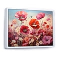 thumbnail image 2 of Designart "Pink Crimson Petal Haven I" Flower Floater Framed Wall Art Living Room, 2 of 5