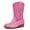 Sequins Hot Pink, variant on Girls Red Glitter Cowgirl Boots Western Round Toe Mid Calf Side Zipper Boots for Toddler Little Big Kid