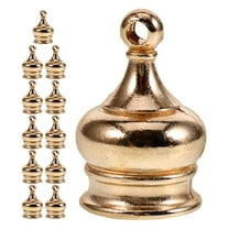FRCOLOR 12pcs Decorative Finial for Lamp Shades M10x1 Thread Crown Cap Knob Lamp Shade Parts for Ceiling Chandelier Floor and Table Lamps Golden