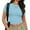 aqua, variant on Womens Slim Fitted Crop Tops - Basic Crew Neck Short Sleeve Casual Tees for Going Out