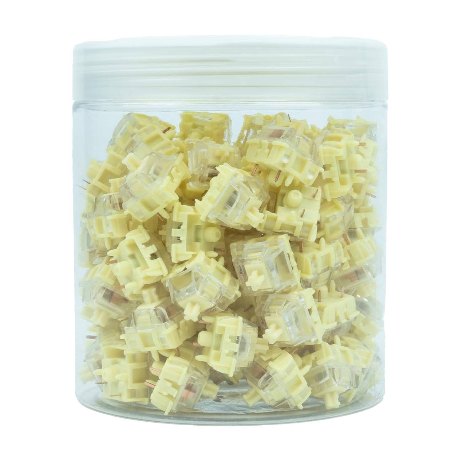 GATERON Jelly Series Keyboard Switches, Linear Tactile Silent RGB LED 5 Pin Factory Pre-lubed Full POM Key Switches for MX Mechanical Keyboard (Banana,110PCS)