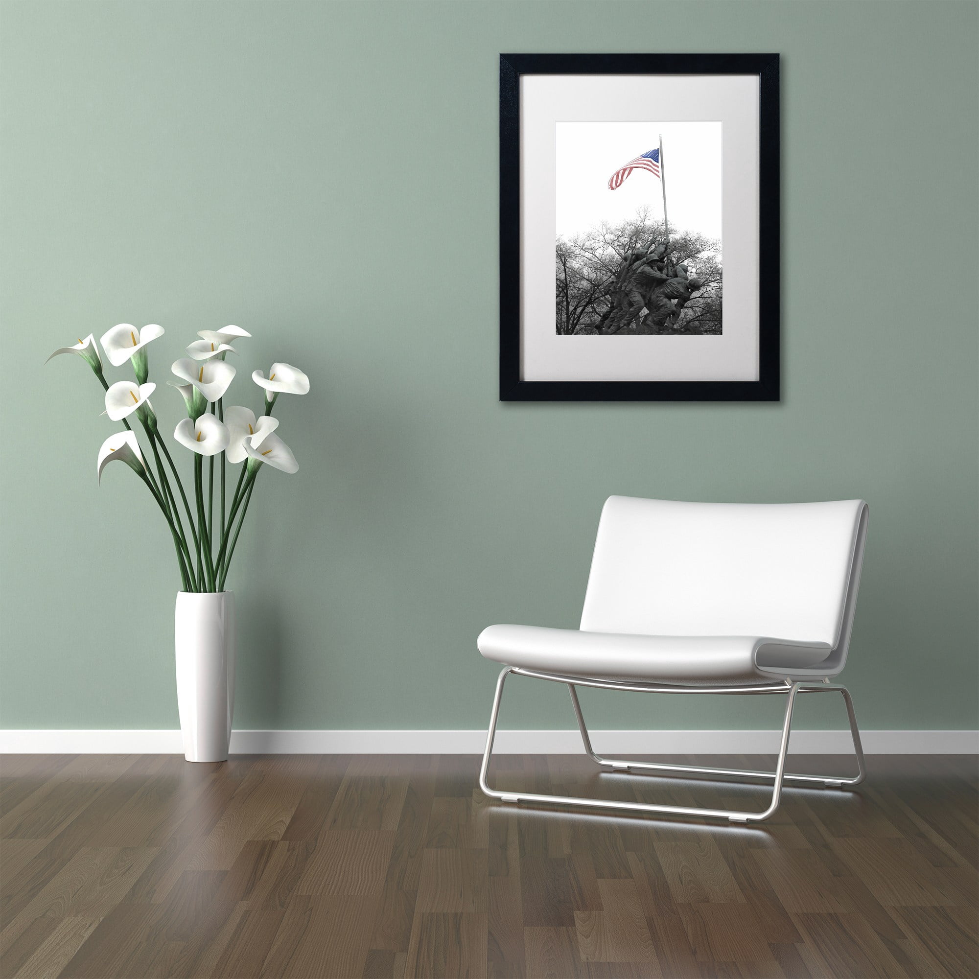 Trademark Fine Art "Courage" Canvas Art by CATeyes, White Matte, Black Frame
