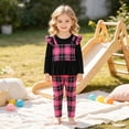 thumbnail image 4 of yboeqw Girl Clothes 2 Piece Toddler Girl Fall Long Sleeve Ruffle Shirt Cute Legging Clothing Sets for 2T 3T 4T 5T 6T,Size 5-6 Years, 4 of 9