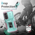thumbnail image 3 of Dteck for Samsung Galaxy A26 5G Case with Slide Camera Lens Cover + Finger Ring Holder Kickstand,Heavy Duty Shockproof Rugged Protective Phone Cover for Samsung A26 5G 2025,Mint, 3 of 8
