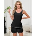 thumbnail image 3 of Women's Cotton Pajamas Set - Summer Sleeveless Tank Top & Shorts 2-Piece Sleepwear, Lounge Set for Women, Sizes S-XXL, 3 of 13