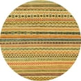 thumbnail image 1 of Ahgly Company Indoor Round Abstract Saffron Yellow Abstract Area Rugs, 4' Round, 1 of 6