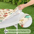 thumbnail image 5 of Red Mushroom Line Light Pattern Round Fitted Tablecloth with Elastic Edge,Dining Table Cover Waterproof,Outdoor Round Tablecloth for Camping,Dining,Indoor and Outdoor, 5 of 7