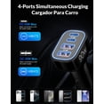 thumbnail image 2 of Cargador para auto TIBEITA de 90 W, 4 puertos USB-C, carga rápida, 2 of 9