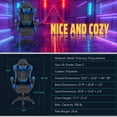 thumbnail image 2 of Reclining Leather Gaming Chair w Ergonomic Support High Back Massage Wheels Blue, 2 of 12