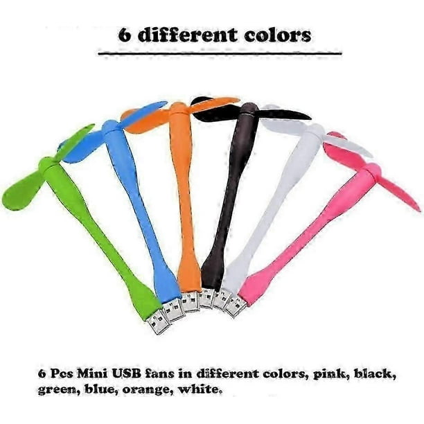Portable Mini USB Fan - Flexible Cooler Cooling Fan for PC, Laptop, Power Bank (6Pcs)