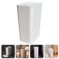 HEANUJJ Modern White Plastic Waste Basket for Bathroom Kitchen Trash Can and Lightweight 1 Set