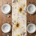 thumbnail image 6 of Yellow Sunflowers Table Runner - 120 Inch Long, Kitchen Dining Table Runner Dresser Scarves, Vintage Flowers Leaves Butterfly Plants Farmhouse Decor for Coffee Tables Wedding Party Banquet, 6 of 8