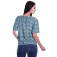 thumbnail image 4 of Moomaya Printed Casual Top For Womens V-Neck Summer Top Short Sleeve Blouse T-shirt, 4 of 6