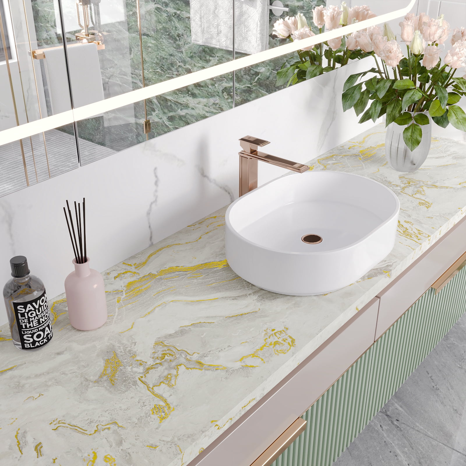 CHIHUT Beige Gold Matte Marble Contact Paper for Countertops Waterproof 17.7"x236" Liquid Peel and Stick Marble Wallpaper for Kitchen Self Adhesive Wall Paper Removable Vinyl Roll for Cabinets Walls