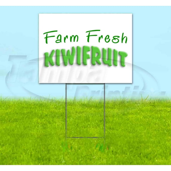 Farm Fresh Kiwifruit (18" x 24") Yard Sign, Includes Metal Step Stake