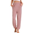 thumbnail image 1 of Pantalones de pijama para mujer INSPIRE CHIC, suaves y cómodos, pantalones de lounge, ropa de dormir con bolsillo, 2XL, rosa, 1 of 6