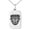Silver, variant on Stainless Steel Aztec Warrior Mask Rune Engraved Small Rectangle Dog Tag Charm Pendant Necklace