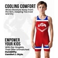 thumbnail image 4 of Exxact Sports Sublimated Youth Wrestling Singlet For Boys, Premium Powerlifting Singlet, Kids Wrestling Singlets For Training (YXS, Red USA), 4 of 7