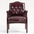 thumbnail image 2 of CQSXDA Ergonomic Leather Reception Guest Chairs With Padded Seat And Arms For Office Meeting Waiting Room Conference Use, Burgundy, 2 of 13