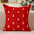 thumbnail image 4 of Juego de 2 fundas de almohada con diseño de árbol de Navidad (45 x 45 cm) | Fundas de almohada navideñas de lana sintética para sofá, cama y porche | Adornos navideños suaves y festivos, 4 of 5