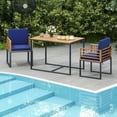 thumbnail image 4 of Costway 3 PCS Patio Dining Table Set with Bistro Chairs Large Coffee Table Seat Cushions, 4 of 10