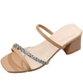 thumbnail image 2 of Comfortable Sandals for Women Chunky Heel Open Toe Slip-on Dressy Sandals Summer Casual Leisure Dressy Daily Shoes Outerwear, 2 of 8