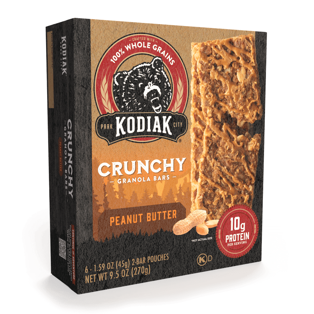 Kodiak Cakes Peanut Butter Crunchy Granola Bars 6 ct / 1.59 oz - Pack of 3