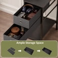 thumbnail image 4 of 48" Industrial Computer Desk with Storage Shelves & 2 Fabric Drawers , Home Office Desk Study Writing Desk,Rustic Brown, 4 of 9