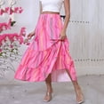 thumbnail image 6 of Ruimatai Women's Bohemian Maxi Skirt Flowy High Waist Floral Print Long Skirt A-Line Pleated Beach Summer Skirt Elastic Waist Lightweight Comfortable, 6 of 8