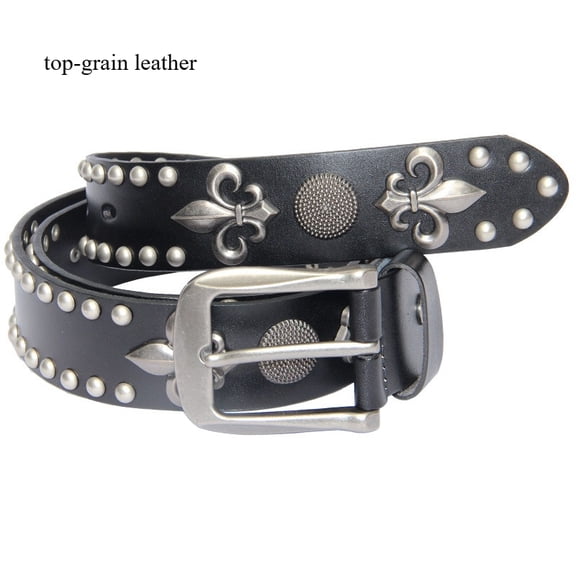 First layer cowhide personalized men's belt, punk street first trend decorative belt, rivet versatile performance belt