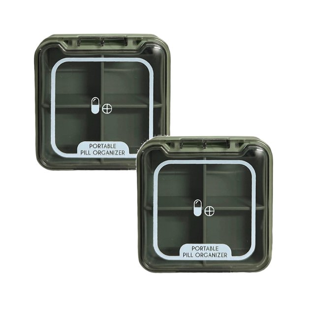 Oleegame 2PC Produce Storage Portable Small Mini Storage Box Large Capacity Carry On Travel Compartment Sealed Box Green