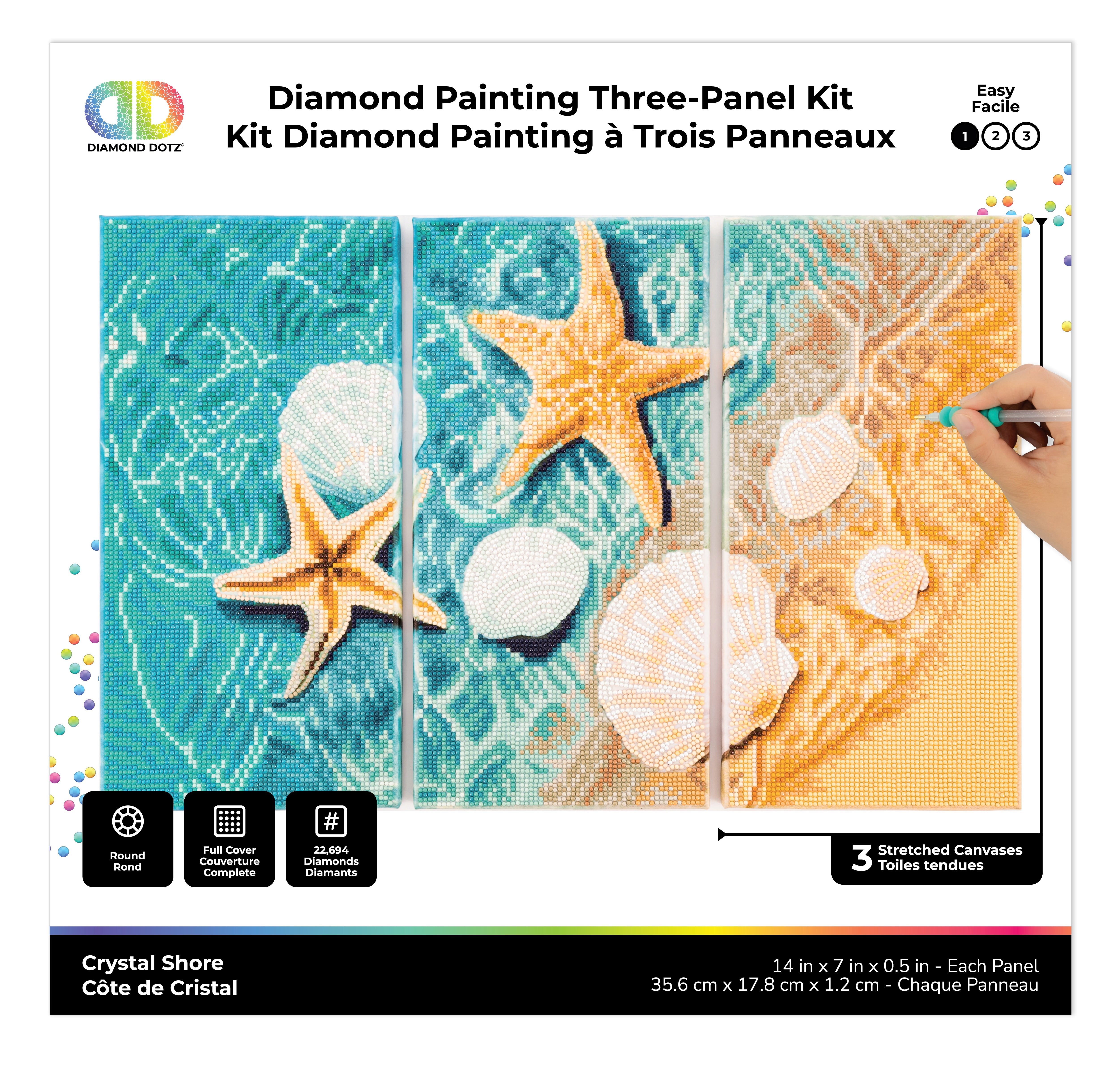 DIAMOND DOTZ® Crystal Shore Triptych Diamond Painting Kit