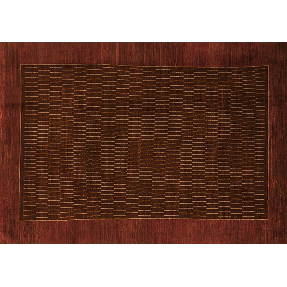 Ahgly Company Indoor Rectangle Abstract Orange Modern Area Rugs, 5' x 7'