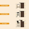thumbnail image 6 of 26 inch Bar Stools Set of 3 Linen Counter Height Kitchen Stools Curved Backless Saddle Barstools for Kitchen Island, Beige, 6 of 6