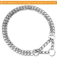 thumbnail image 3 of Mogoko Dog Chain Collar Pet Double Row Metal P Chain Neck Choker Slip Martingale Leash 60cm, 3 of 6