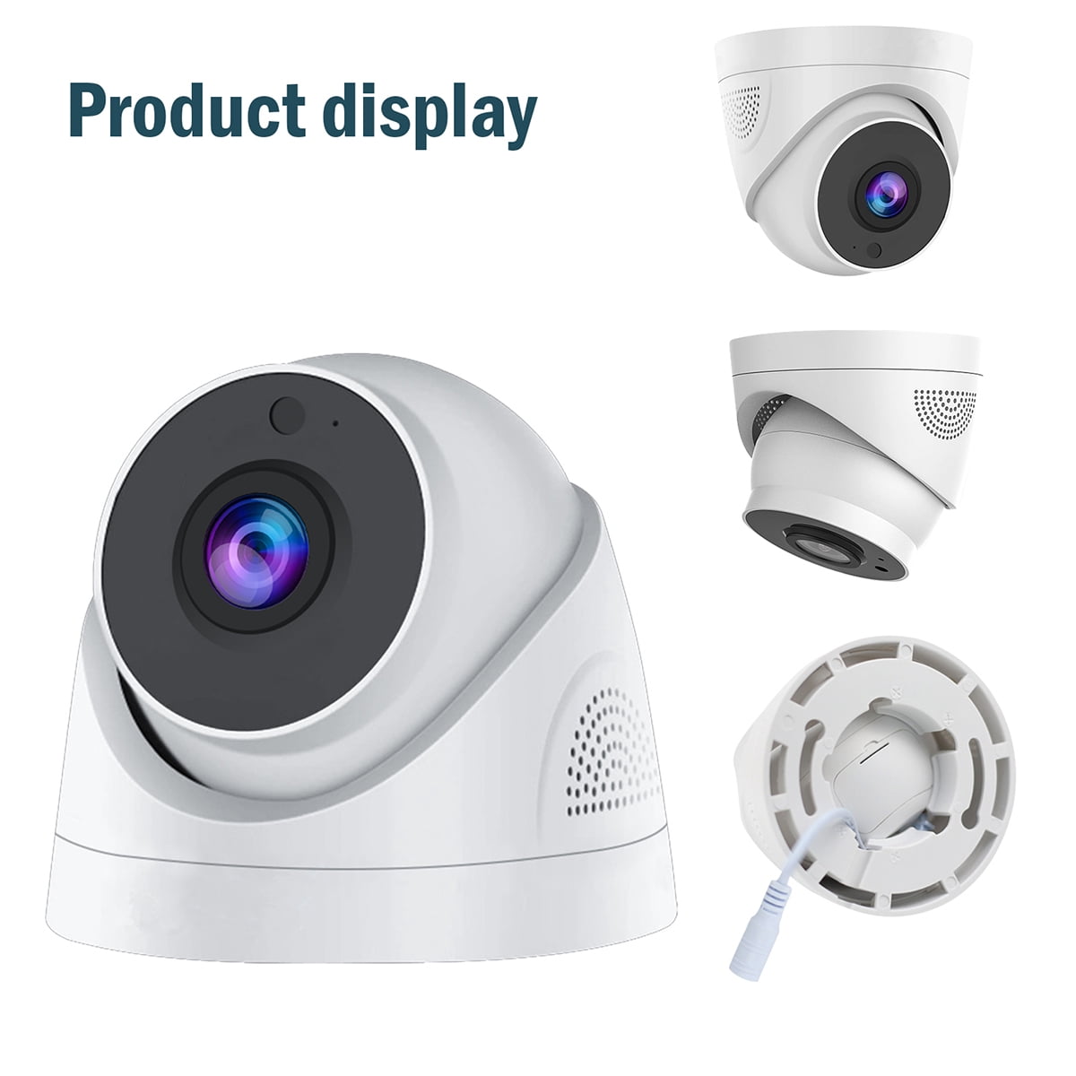 BFVV 360° Wireless Nanny Cam - Two-Way Audio & Video Recording, IP66 Weatherproof, 360° Panorama + Time-Lapse Night Vision, Indoor/Outdoor HD Home Security Camera w/ Color Night Vision