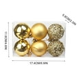thumbnail image 3 of 6 PCS Christmas Ball Ornaments Set 2.36in Shatterproof Plastic Xmas Baubles Shiny Hollow Cutout Hanging Pendants for Christmas Tree Mantel Party Decor Holiday Home Gift, 3 of 3
