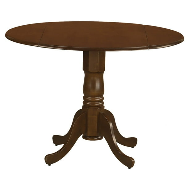 East West Furniture Dublin Round Table with 29" Drop Leaves, Espresso