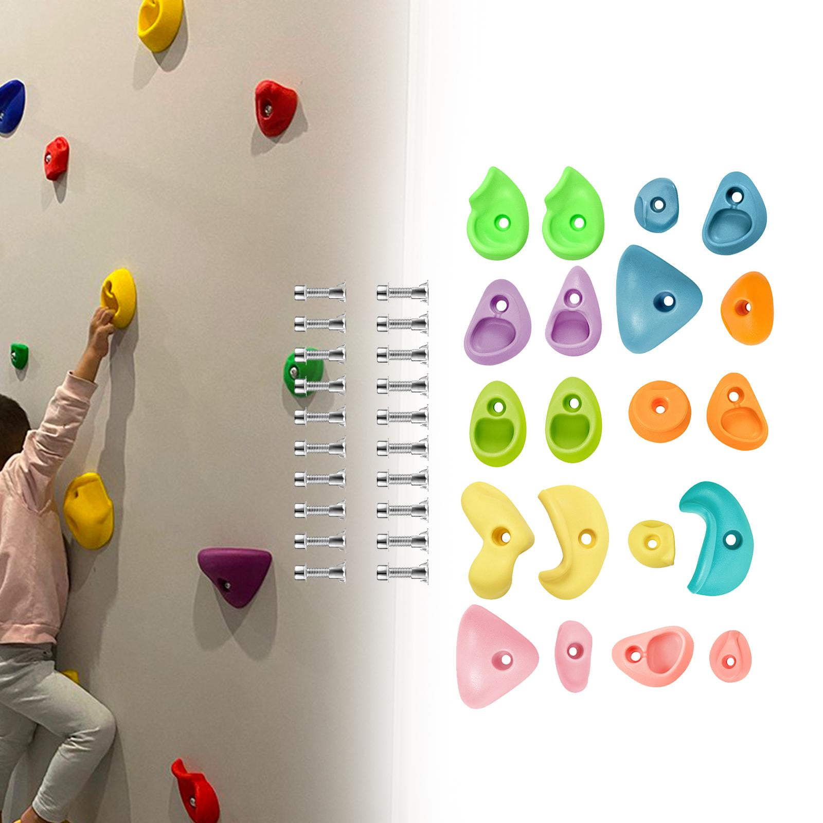 figatia Rock Climbing Holds Climbing ,Holds Stone Fun Multi Colored Climbing Rock Wall Grips for Playground Indoor Rock Climbing Wall