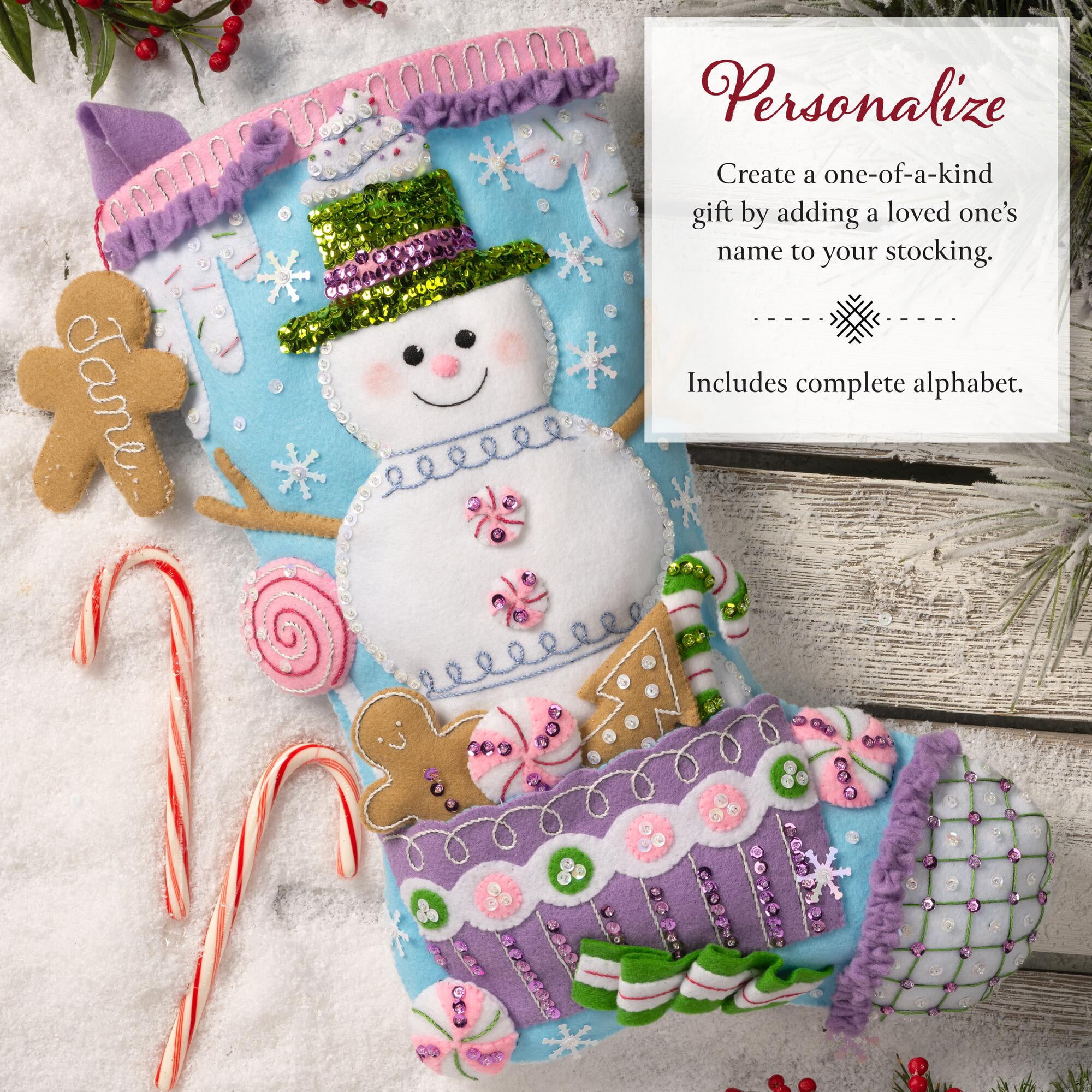 Bucilla Snowman's Candy Confections 18 in Multicolor Felt Stocking Kit