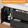 thumbnail image 5 of Craftian 48 inch Wall Mounted Bathroom Vanity 2 Doors & 2 Drawers, Floating Bathroom Cabinet, Black, 5 of 10